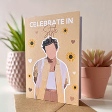 Load image into Gallery viewer, Celebrate In Style Harry Styles Birthday Card - Blush Boulevard Greeting Card
