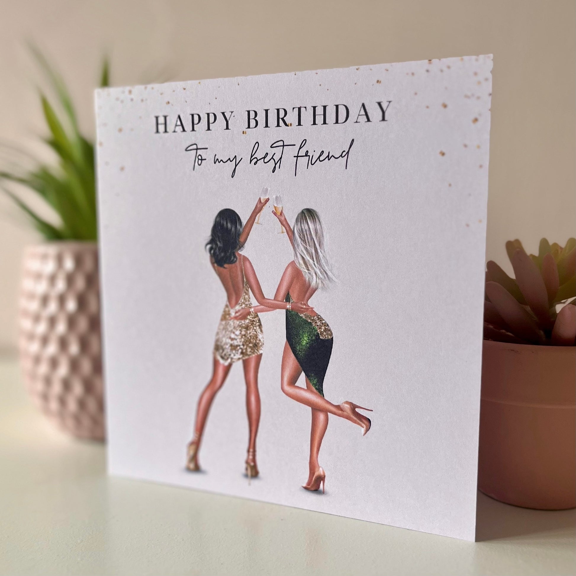 Personalised Happy Birthday to My Best Friend Card - Blush Boulevard Greeting Card