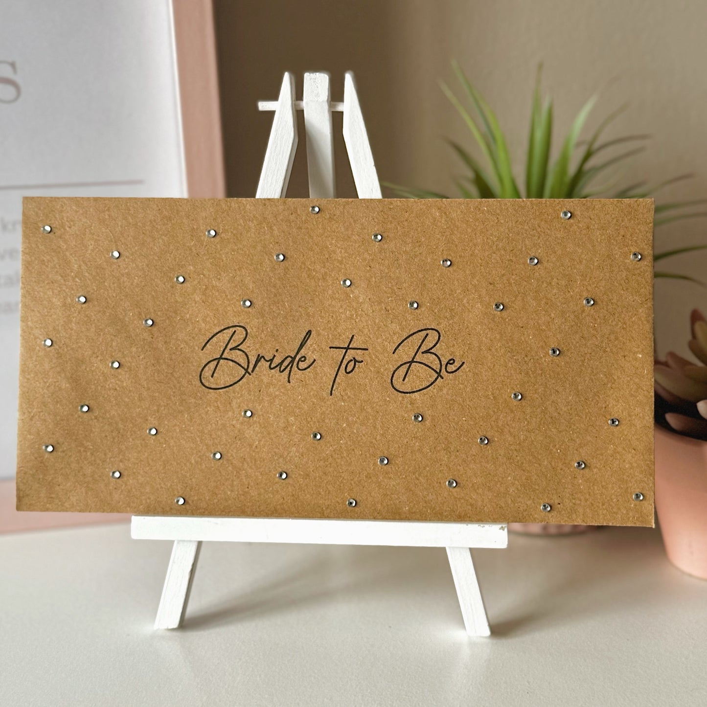 Bride To Be Rhinestone Kraft Envelope - Blush Boulevard Envelope