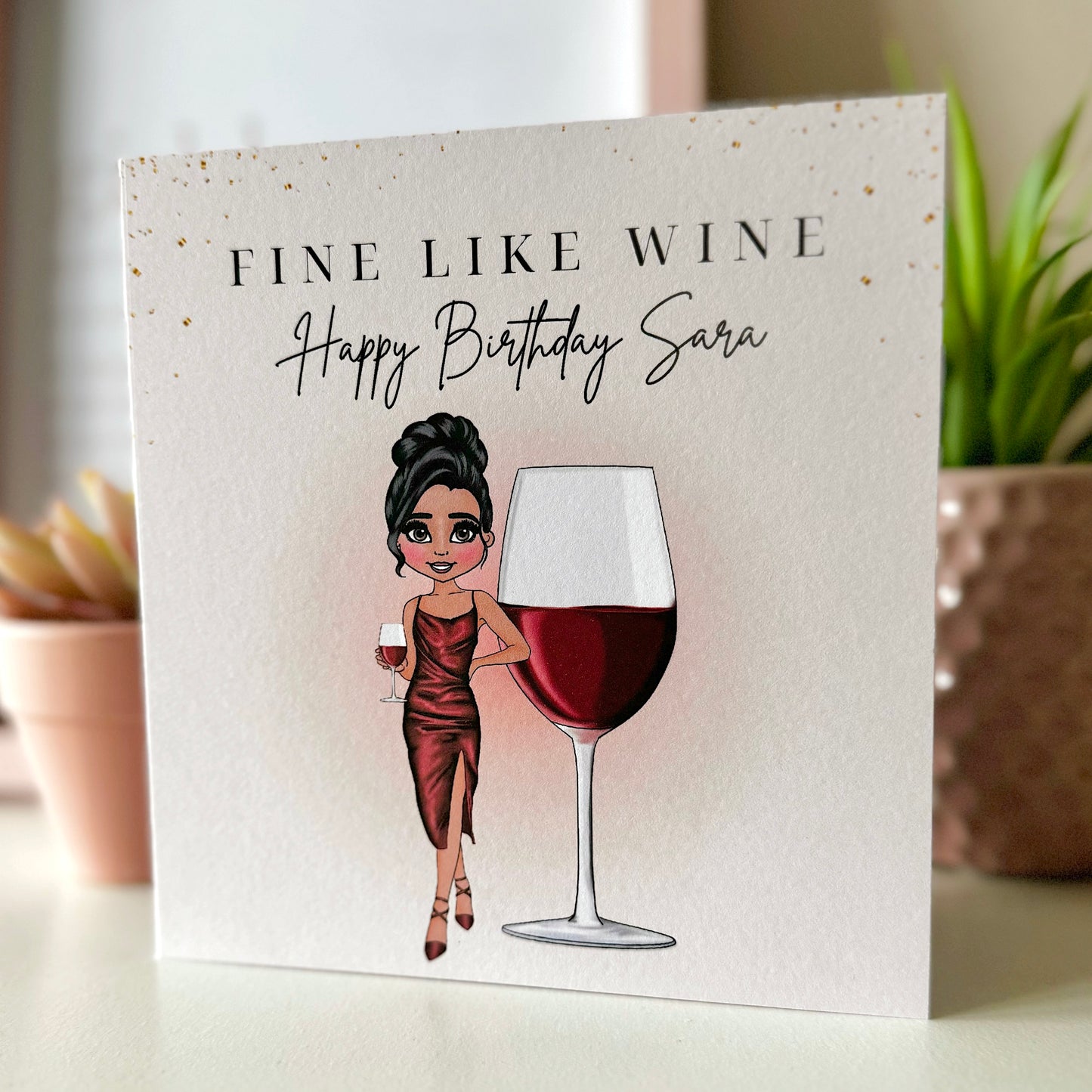 Personalised Red Wine Birthday Card