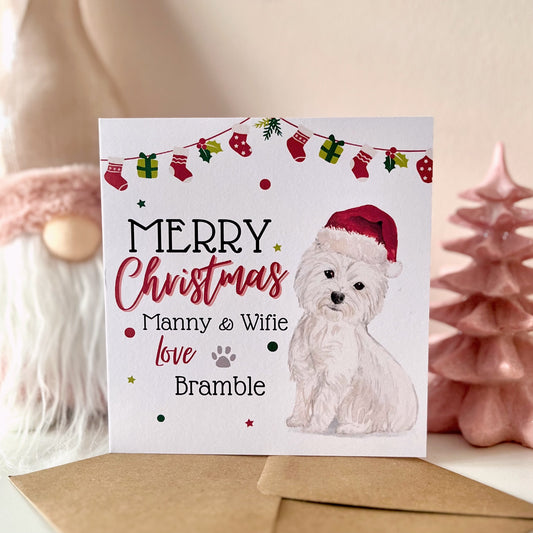 Personalised West Highland White Terrier Christmas Card - Blush Boulevard Greeting Card