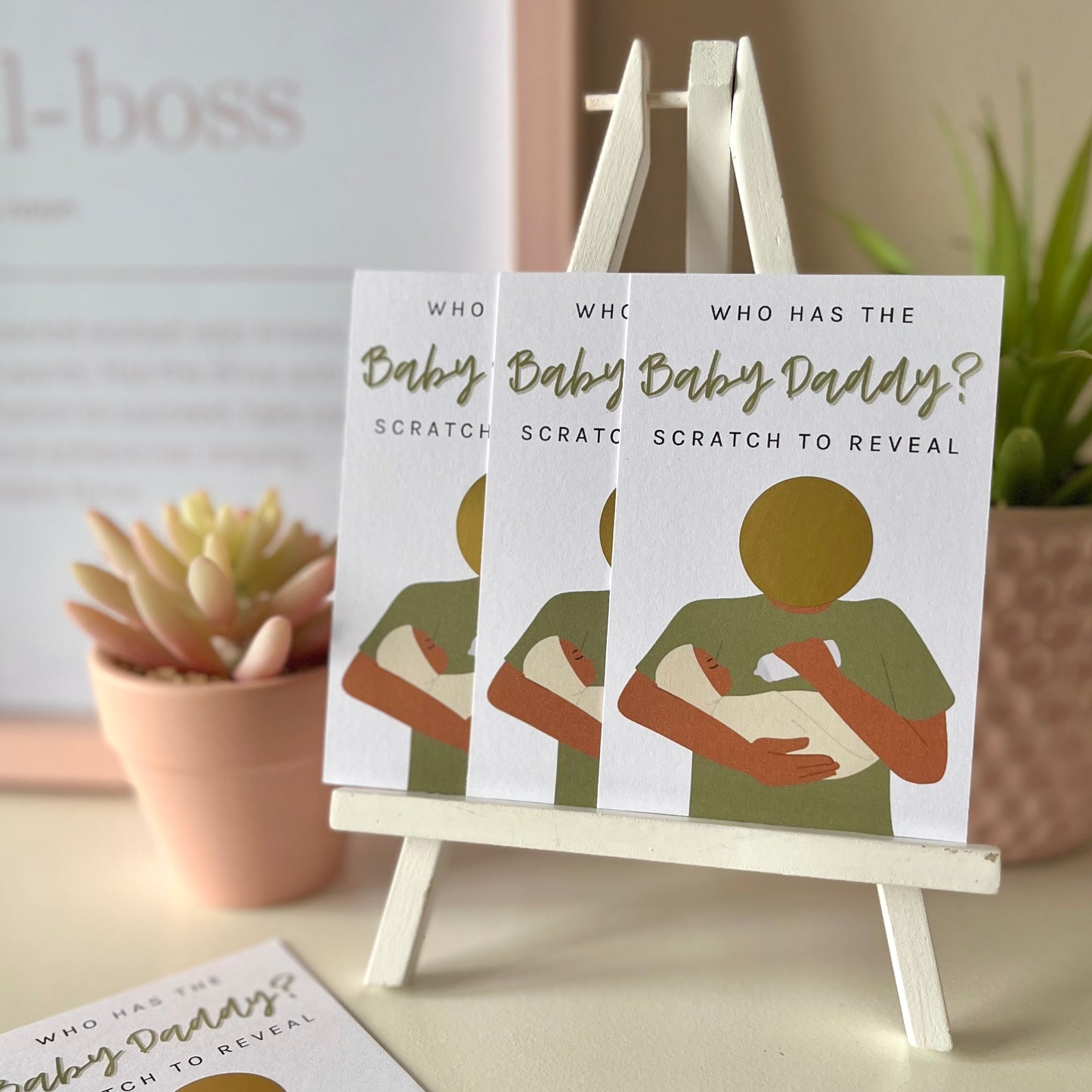 Who Has The Baby Daddy? Baby Shower Party Game (Dark)