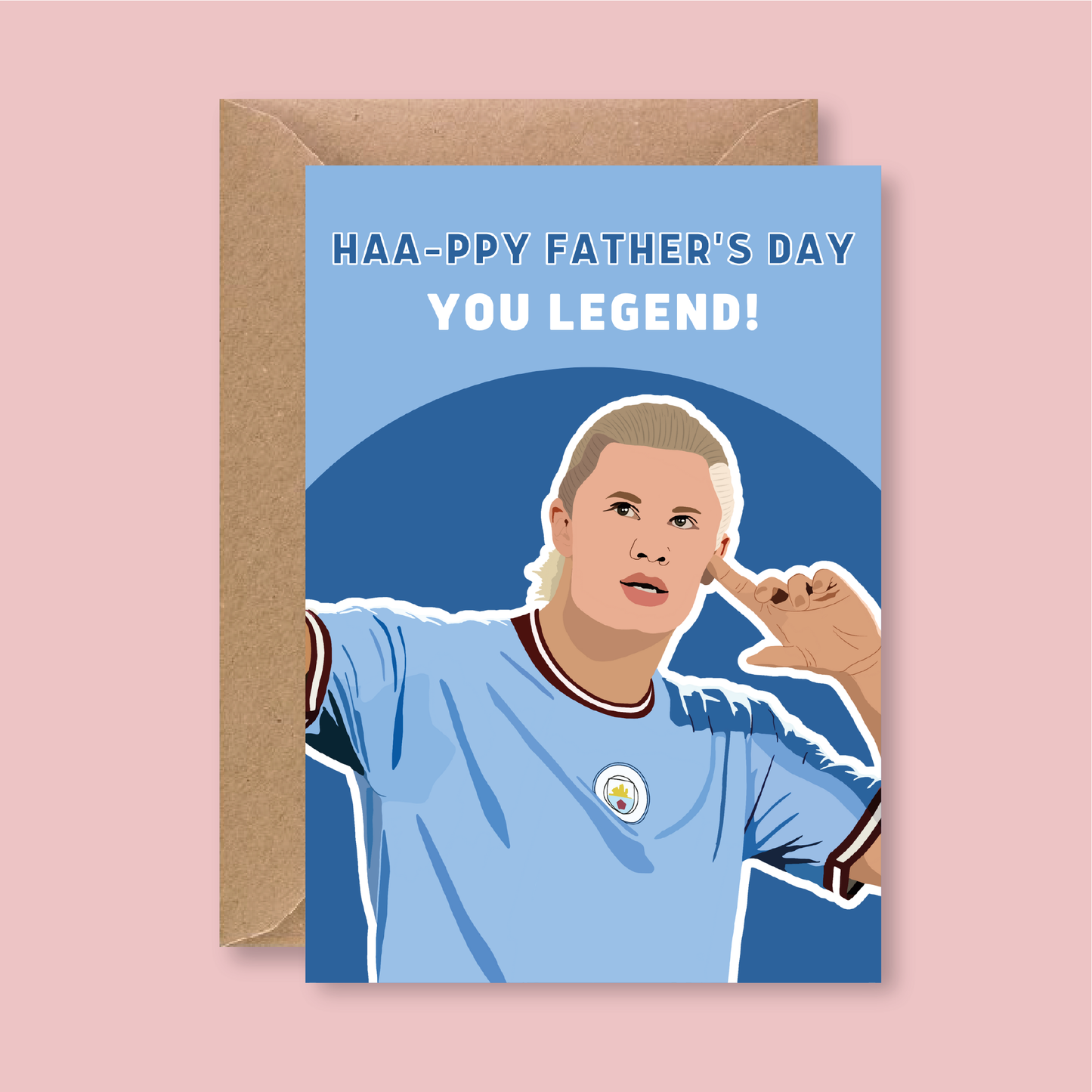 Erling Haaland Manchester City FC Father's Day Card - Blush Boulevard Greeting Card