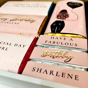 Personalised Girl Birthday Balloon Chocolate Box - Blush Boulevard Chocolate Box