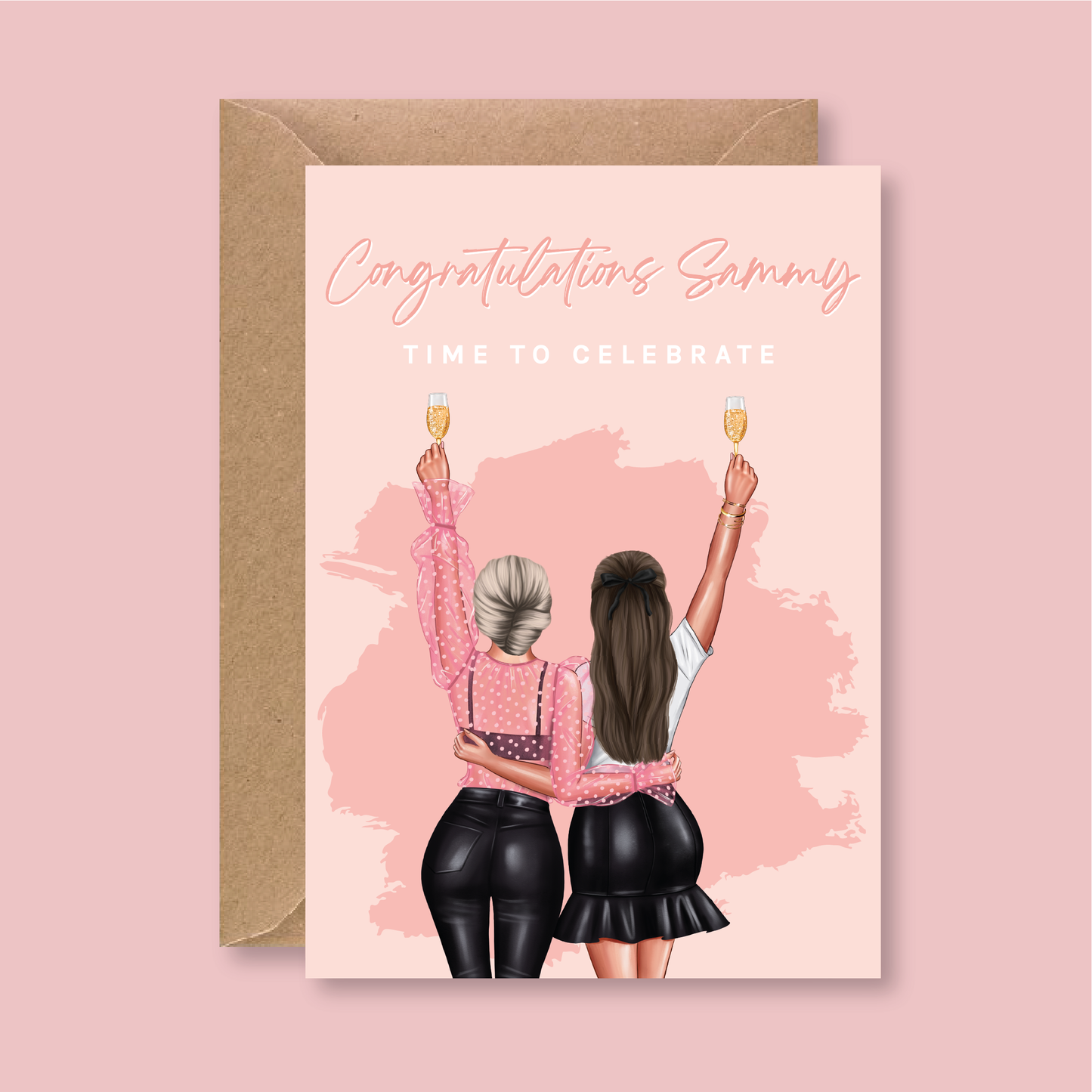 Personalised Congratulations Girls Card - Blush Boulevard Greeting Card