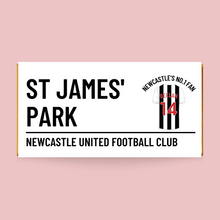 Load image into Gallery viewer, Personalised Newcastle United FC No.1 Fan Chocolate Bar - Blush Boulevard Chocolate Bar
