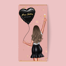 Load image into Gallery viewer, Personalised Birthday Girl Balloon Chocolate Bar - Blush Boulevard Chocolate Bar
