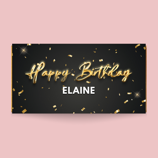 Personalised Black & Gold Birthday Chocolate Bar - Blush Boulevard Chocolate Bar