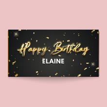 Load image into Gallery viewer, Personalised Black &amp; Gold Birthday Chocolate Bar - Blush Boulevard Chocolate Bar
