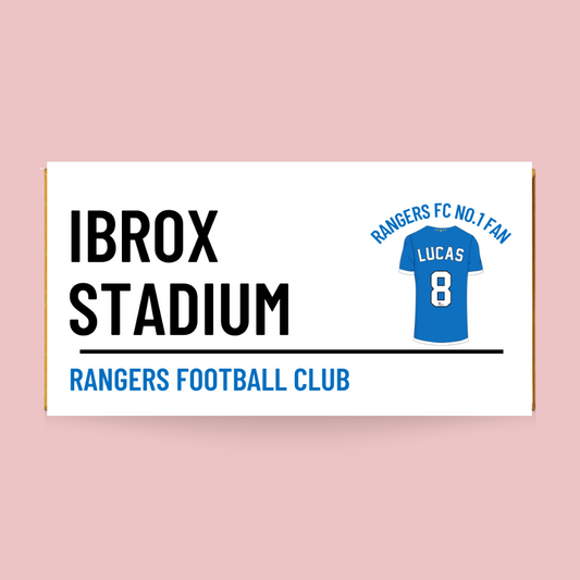 Personalised Rangers FC No.1 Fan Chocolate Bar - Blush Boulevard Chocolate Bar