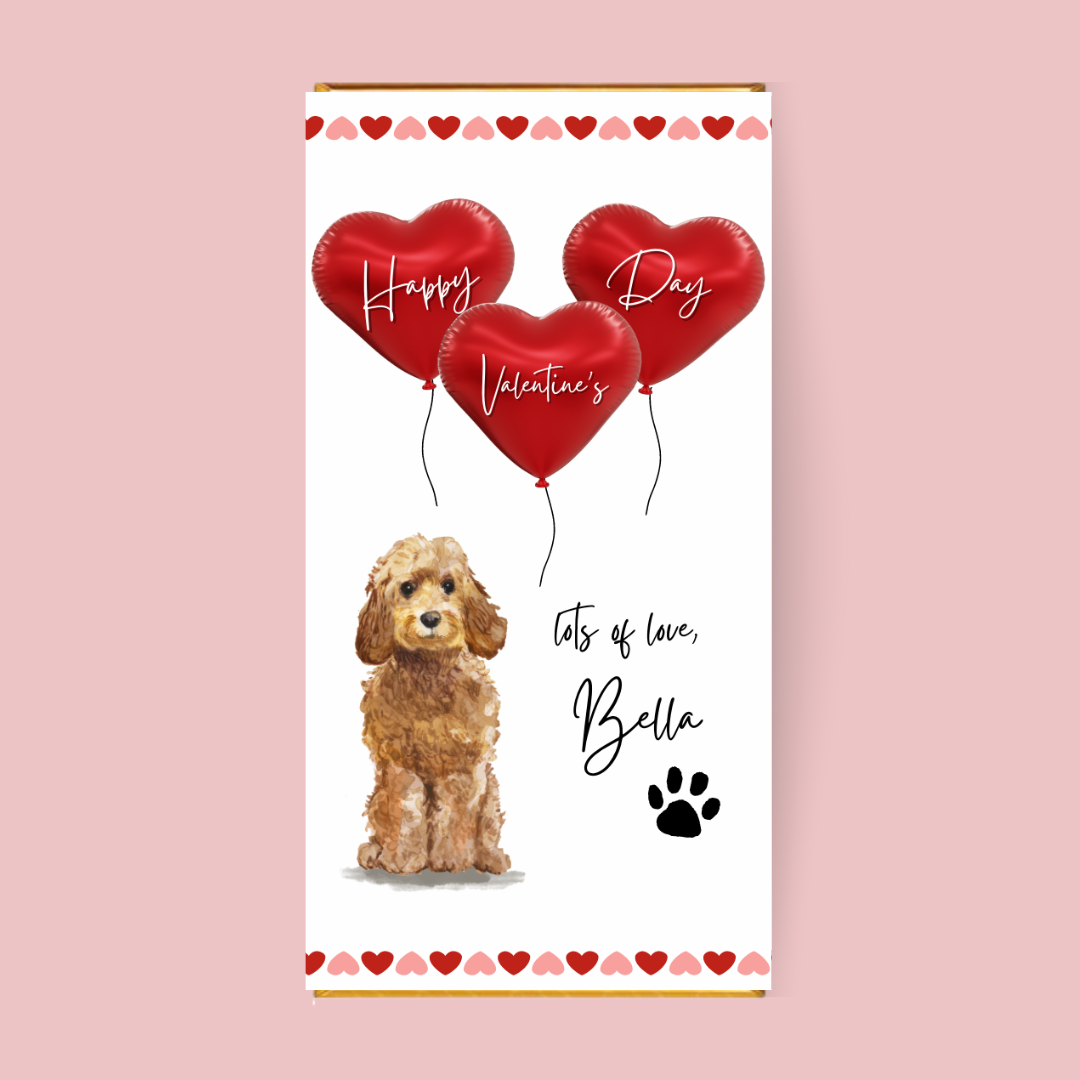 Personalised Valentine's Day From The Dog Chocolate Bar - Blush Boulevard Chocolate Bar