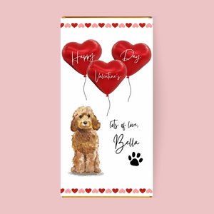 Personalised Valentine's Day From The Dog Chocolate Bar - Blush Boulevard Chocolate Bar