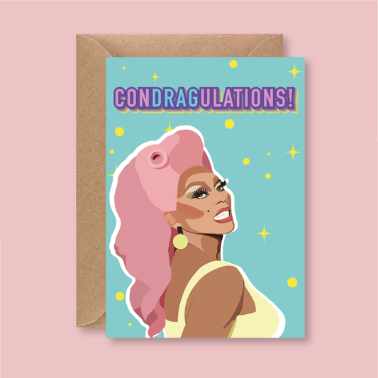 Condragulations RuPaul Celebrity Card - Blush Boulevard Greeting Card