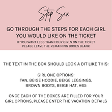 Load image into Gallery viewer, Personalised Girls Winter Vacation Travel Ticket - Blush Boulevard Ticket
