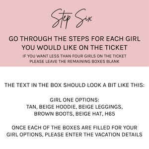 Personalised Girls Winter Vacation Travel Ticket - Blush Boulevard Ticket