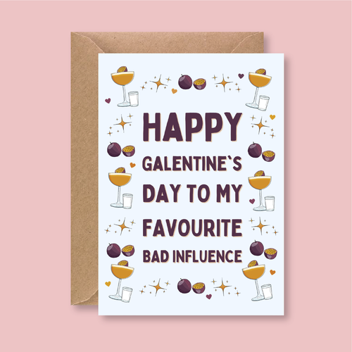Galentine's Day Passionfruit Martini Card - Blush Boulevard Greeting Card