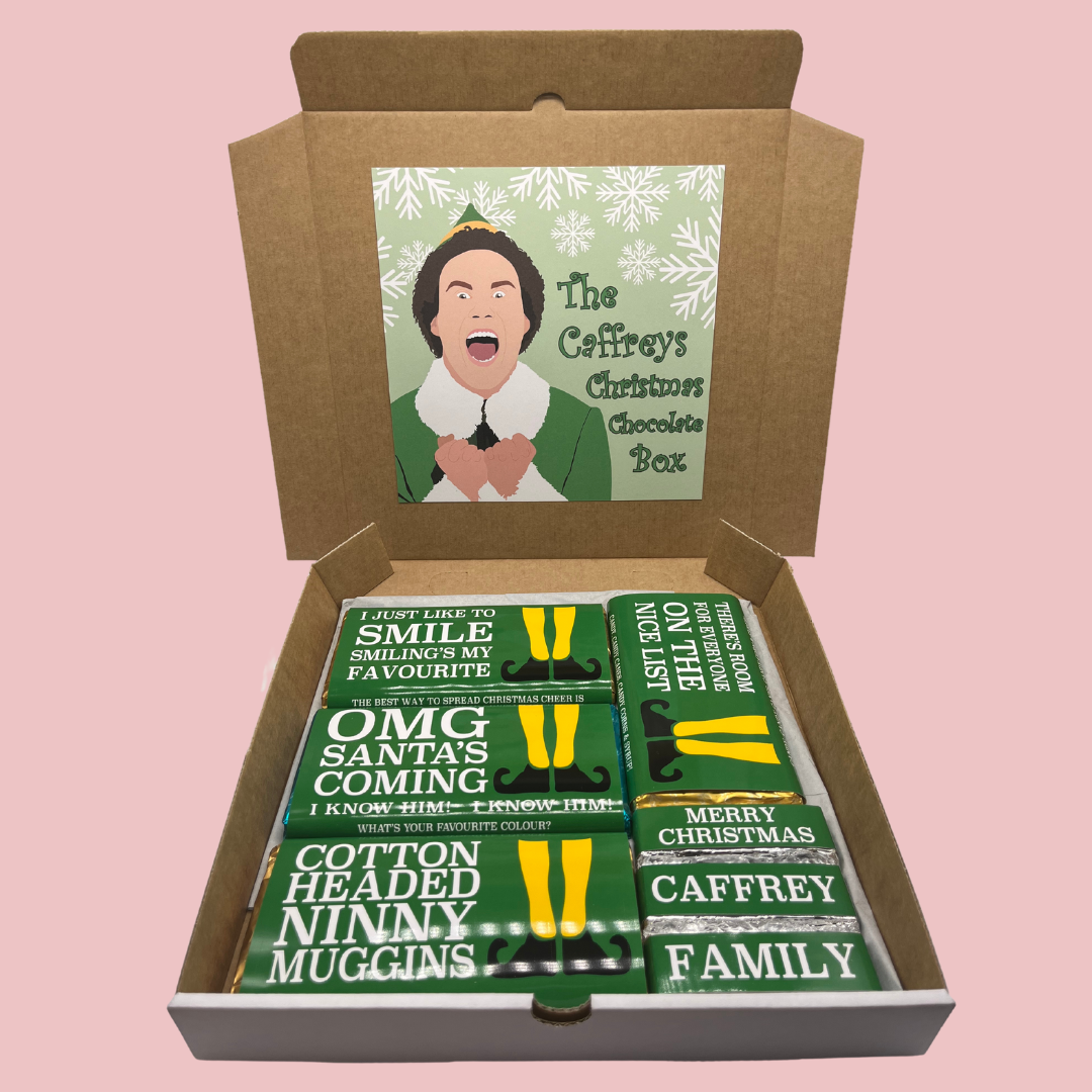 Personalised Family Buddy the Elf Christmas Chocolate Box - Blush Boulevard Chocolate Box