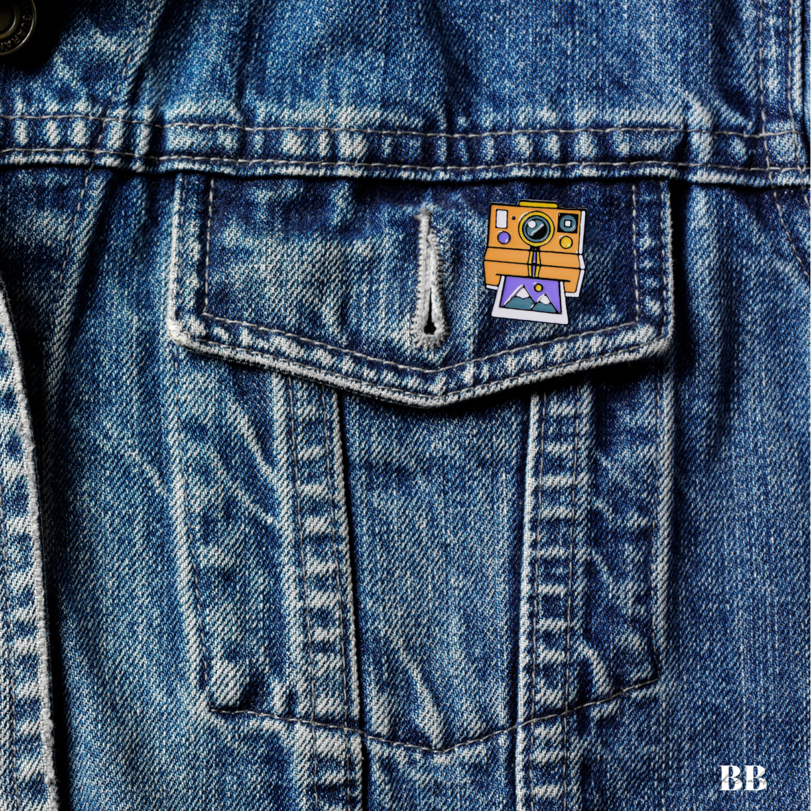 Polaroid Camera Enamel Pin - Blush Boulevard