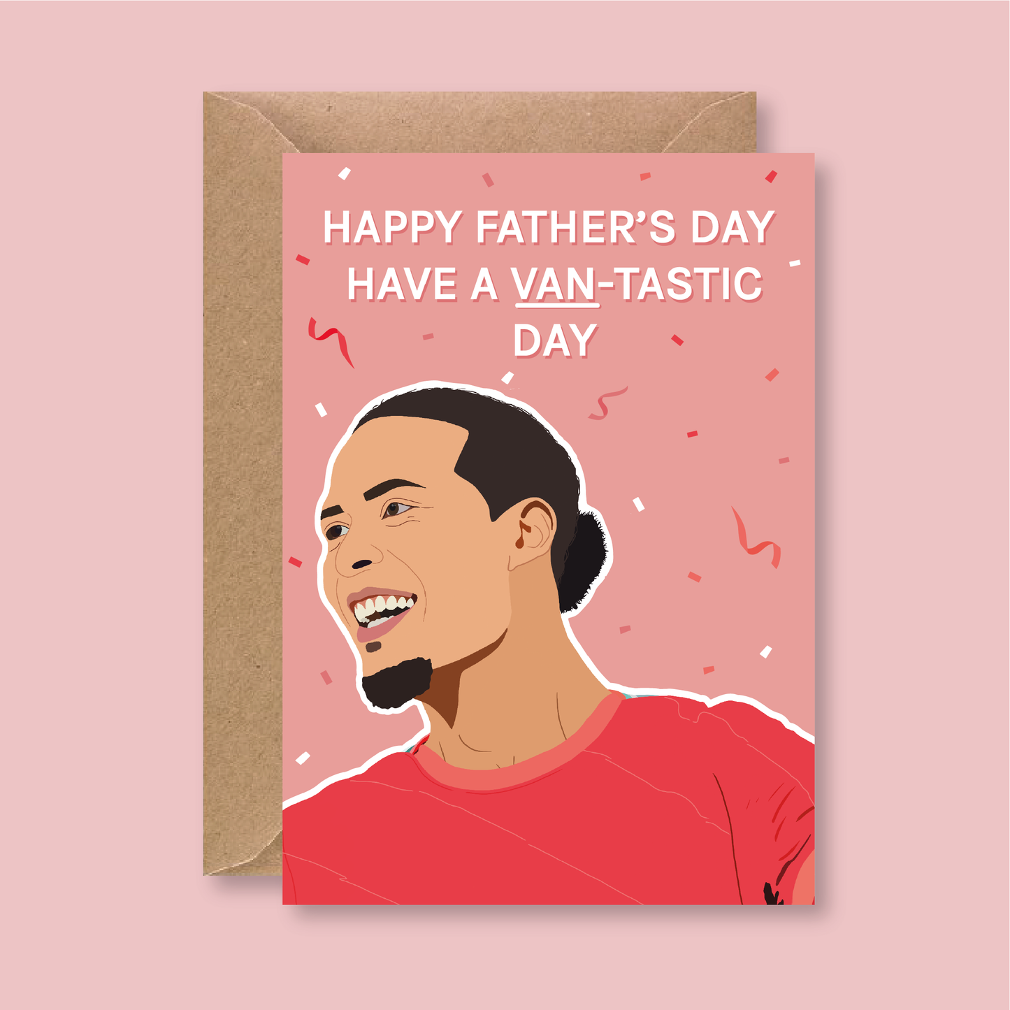 Virgil van Dijk Liverpool FC Father's Day Card - Blush Boulevard Greeting Card