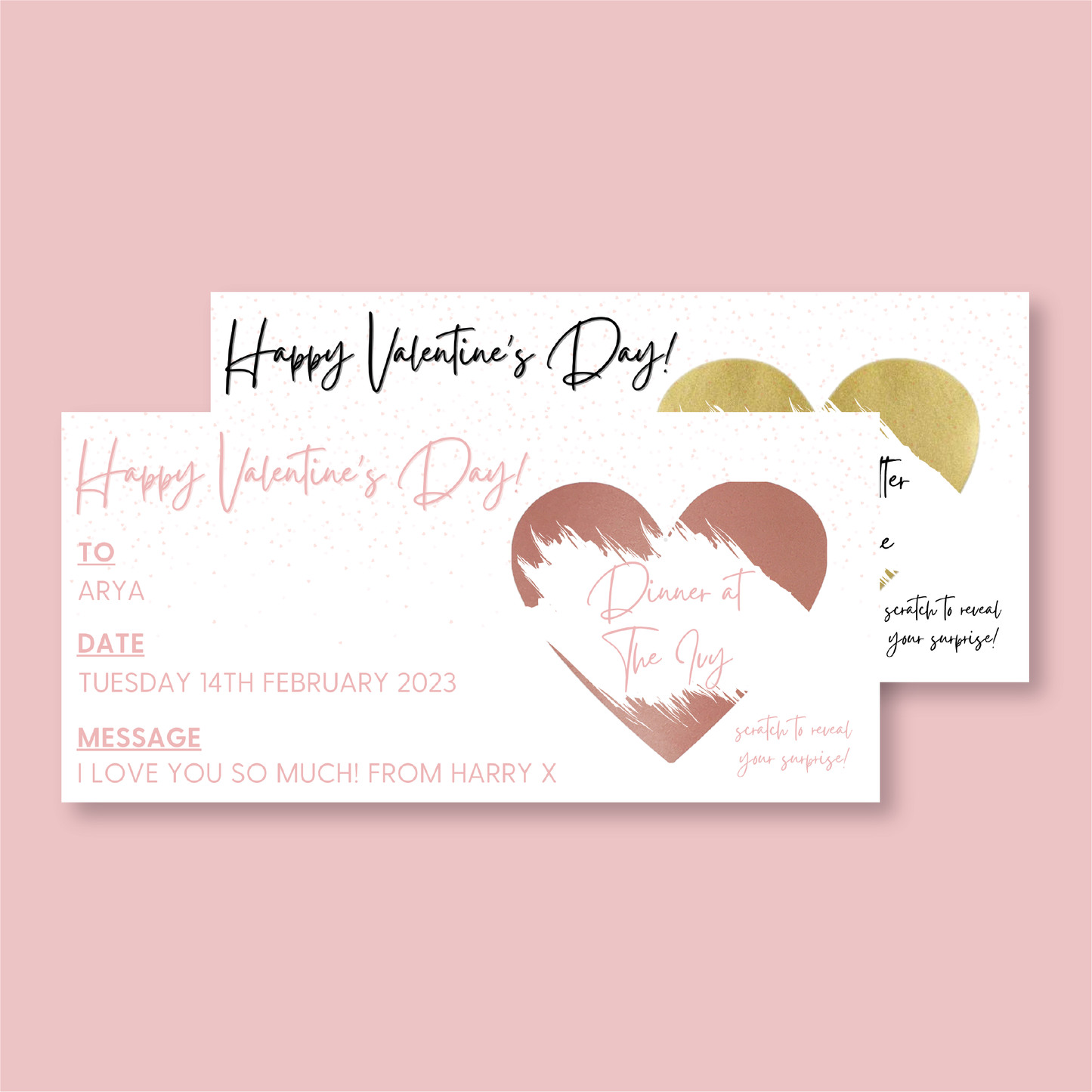 Personalised Scratch Off Valentine's Day Ticket - Blush Boulevard Ticket