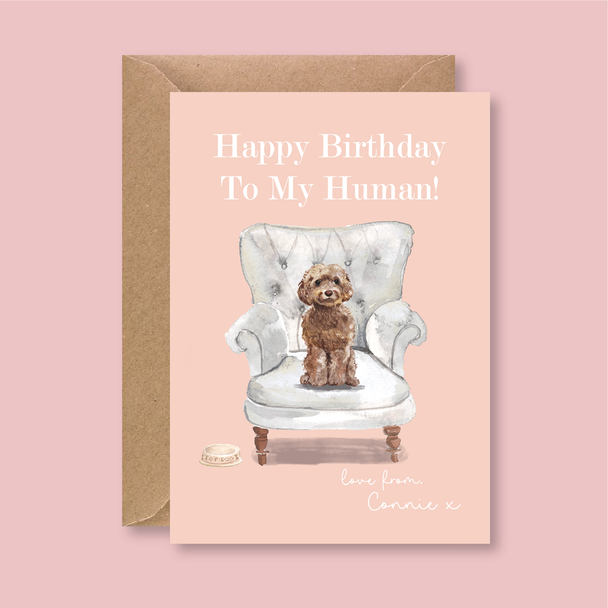 Personalised Happy Birthday To My Human Card - Blush Boulevard Greeting Card