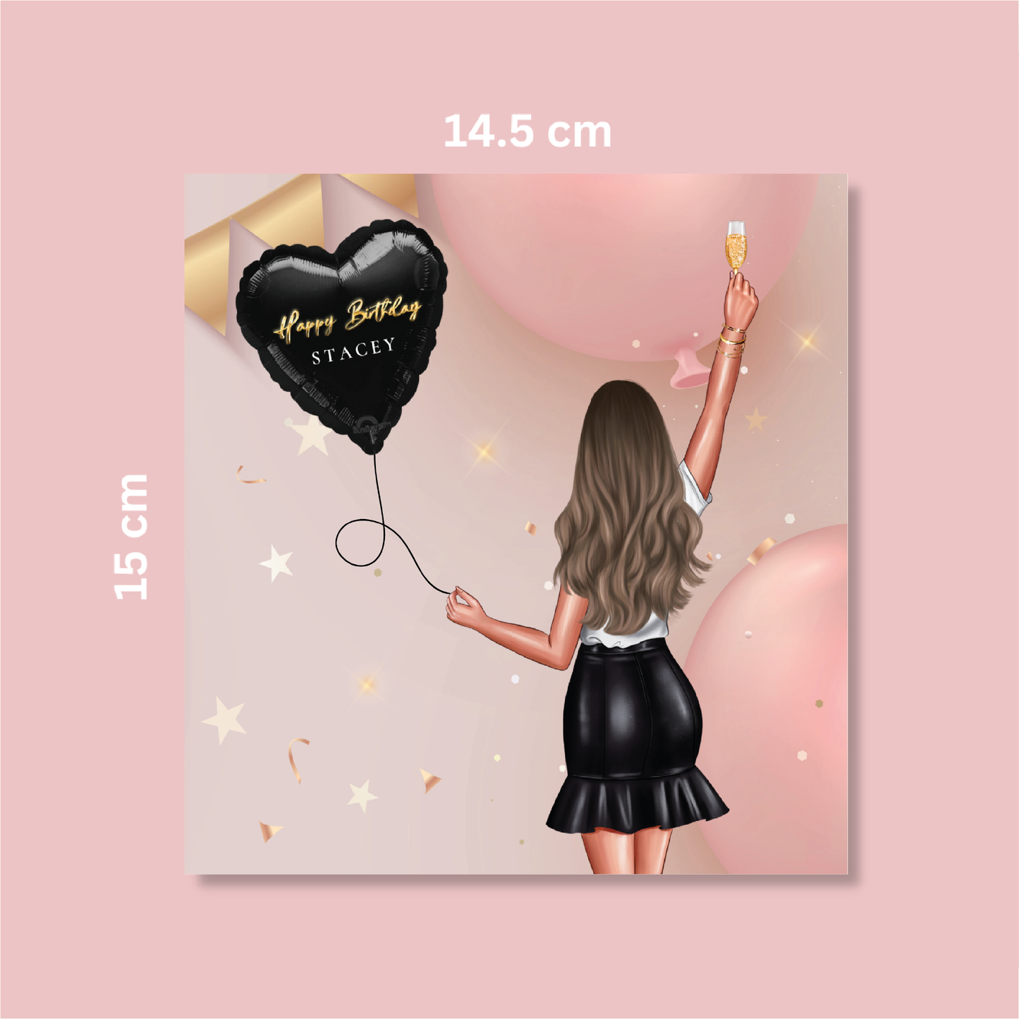 Personalised Birthday Balloon Card - Blush Boulevard Greeting Card