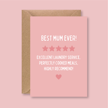 Load image into Gallery viewer, Best Mum Ever Star Rating Card - Blush Boulevard Greeting Card
