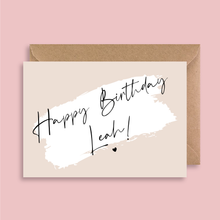 Load image into Gallery viewer, Personalised Name Happy Birthday Card - Blush Boulevard Greeting Card
