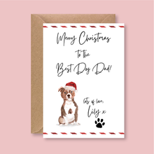 Load image into Gallery viewer, Personalised To The Best Dog Dad Christmas Card - Blush Boulevard Greeting Card
