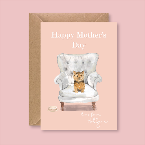 Personalised Happy Mother's Day From The Dog Card - Blush Boulevard Greeting Card