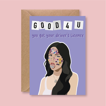 Load image into Gallery viewer, Olivia Rodrigo Good 4 U Driver&#39;s Licence Card - Blush Boulevard Greeting Card
