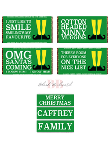 Personalised Family Buddy the Elf Christmas Chocolate Box - Blush Boulevard Chocolate Box