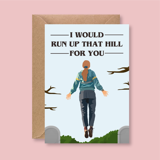 Stranger Things Max Mayfield Running Up That Hill Card - Blush Boulevard Greeting Card