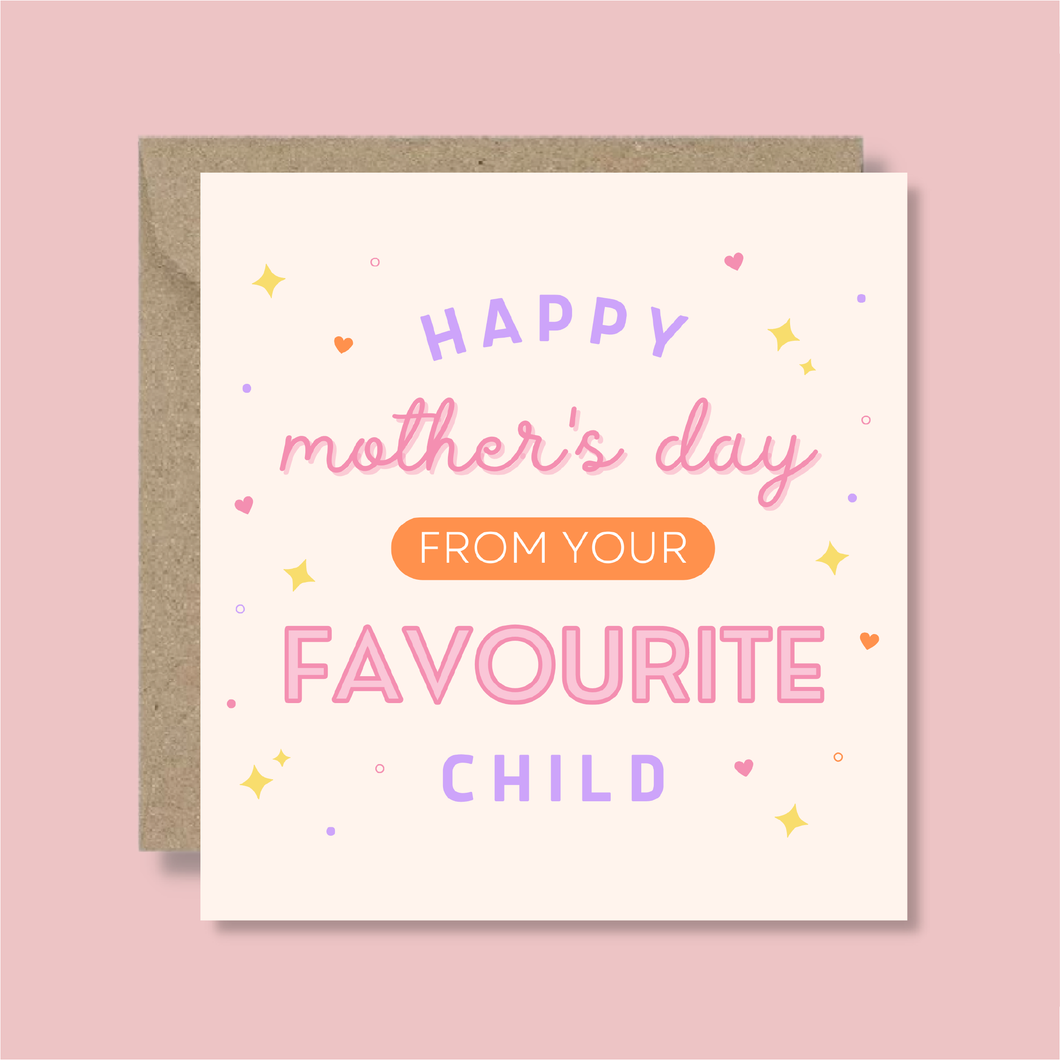 Favourite Child Mother's Day Card - Blush Boulevard Greeting Card