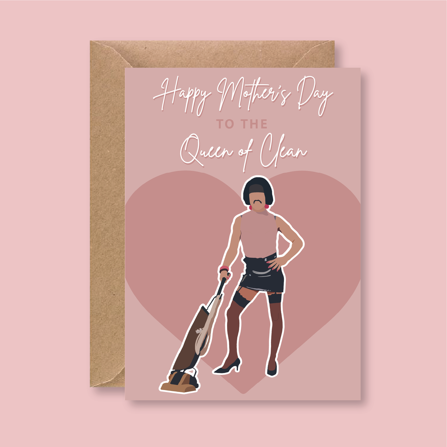 Queen of Clean Freddie Mercury Mother's Day Card - Blush Boulevard Greeting Card